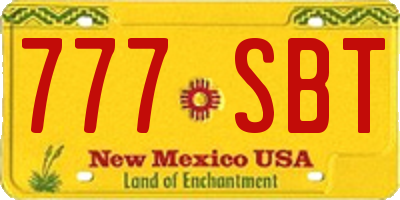 NM license plate 777SBT