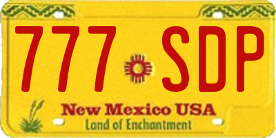 NM license plate 777SDP