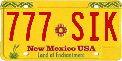 NM license plate 777SIK