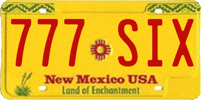 NM license plate 777SIX