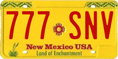 NM license plate 777SNV