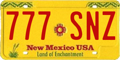 NM license plate 777SNZ