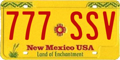 NM license plate 777SSV