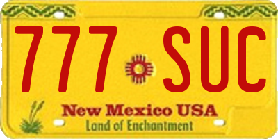 NM license plate 777SUC