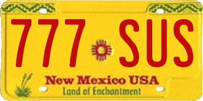 NM license plate 777SUS