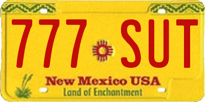NM license plate 777SUT