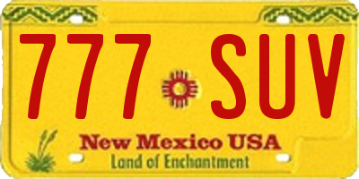 NM license plate 777SUV