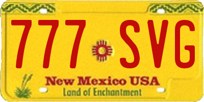NM license plate 777SVG
