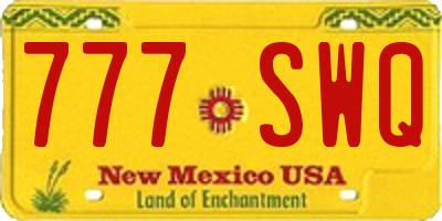 NM license plate 777SWQ