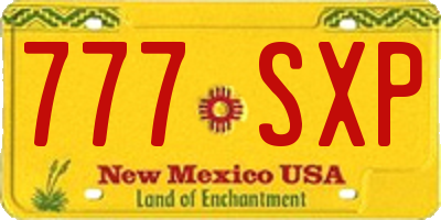 NM license plate 777SXP