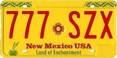 NM license plate 777SZX