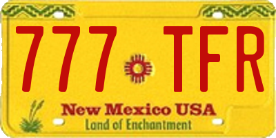 NM license plate 777TFR
