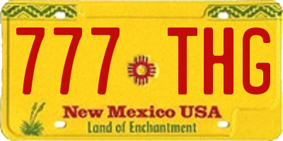 NM license plate 777THG