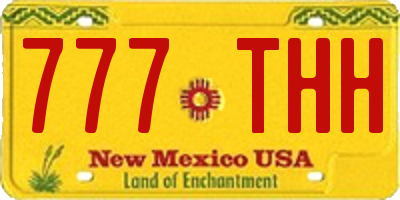 NM license plate 777THH