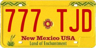 NM license plate 777TJD
