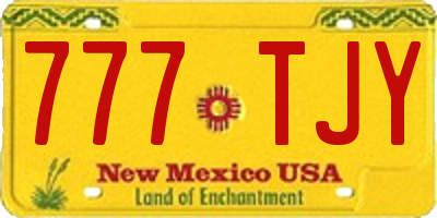 NM license plate 777TJY