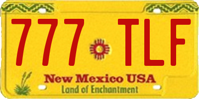 NM license plate 777TLF