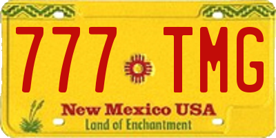NM license plate 777TMG