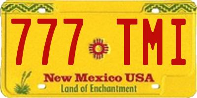 NM license plate 777TMI