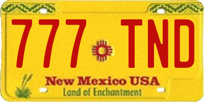 NM license plate 777TND