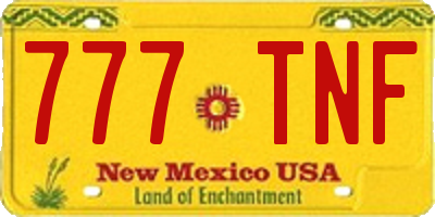 NM license plate 777TNF