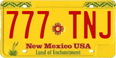 NM license plate 777TNJ