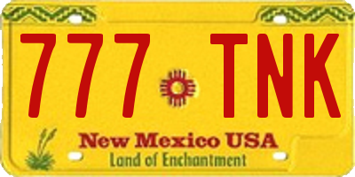 NM license plate 777TNK