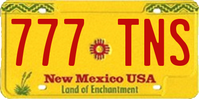 NM license plate 777TNS