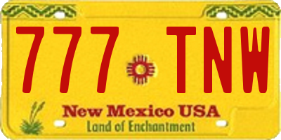 NM license plate 777TNW