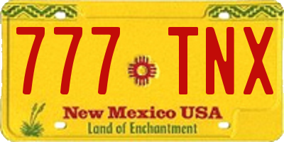 NM license plate 777TNX