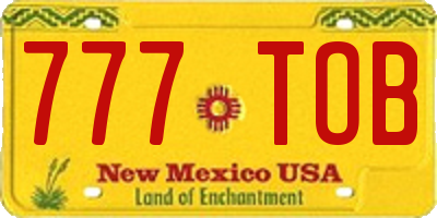NM license plate 777TOB