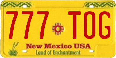 NM license plate 777TOG