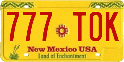 NM license plate 777TOK