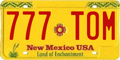 NM license plate 777TOM