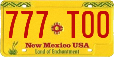 NM license plate 777TOO
