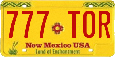 NM license plate 777TOR