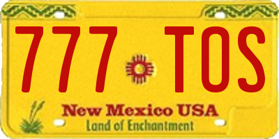 NM license plate 777TOS