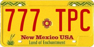 NM license plate 777TPC