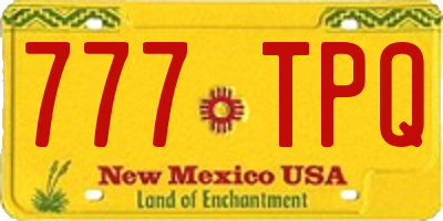 NM license plate 777TPQ