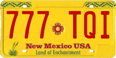NM license plate 777TQI