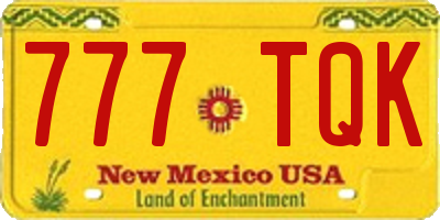 NM license plate 777TQK