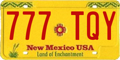 NM license plate 777TQY