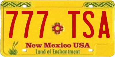 NM license plate 777TSA