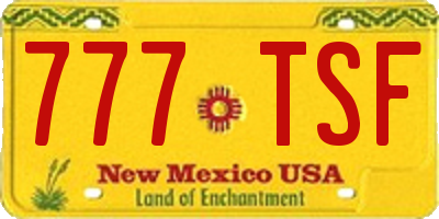 NM license plate 777TSF