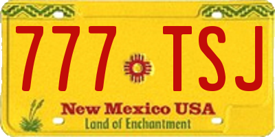 NM license plate 777TSJ