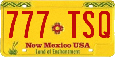NM license plate 777TSQ