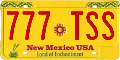 NM license plate 777TSS