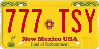 NM license plate 777TSY