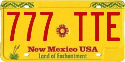 NM license plate 777TTE