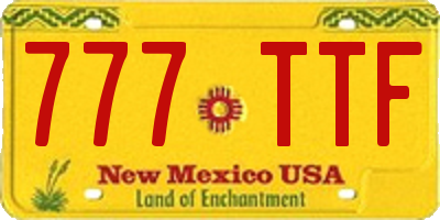 NM license plate 777TTF